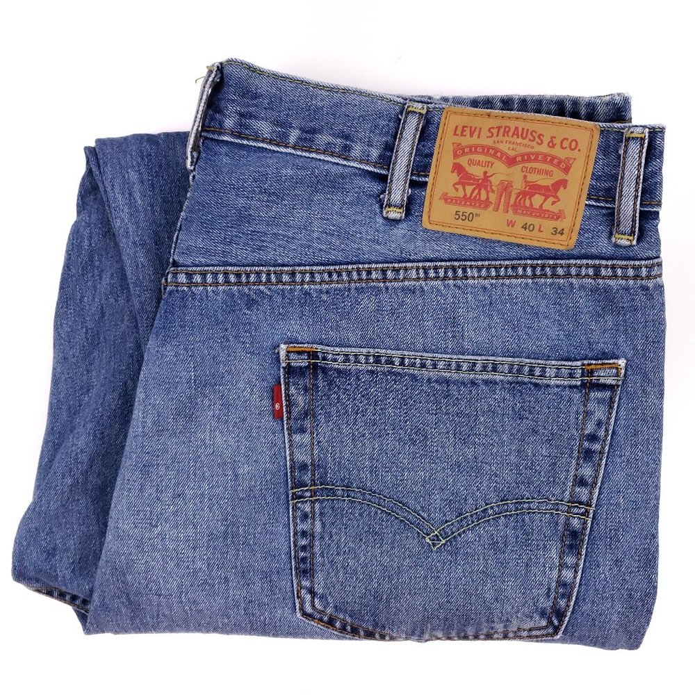Levis 550 Jeans 41x35 Blue Mens Relaxed Fit Denim
